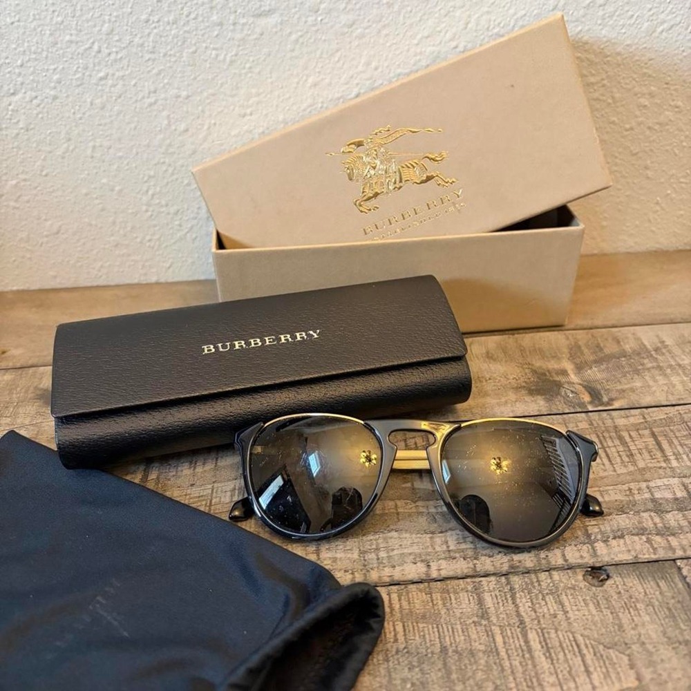 Burberry sunglasses gold accents authentic designer quiet luxury old money